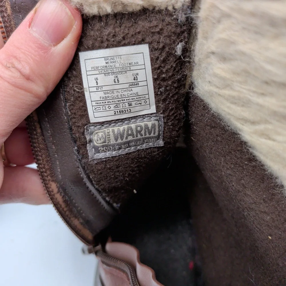 Merrell Chateau Tall J45848 Womens 9 Brown Waterproof Insulated Winter Boots